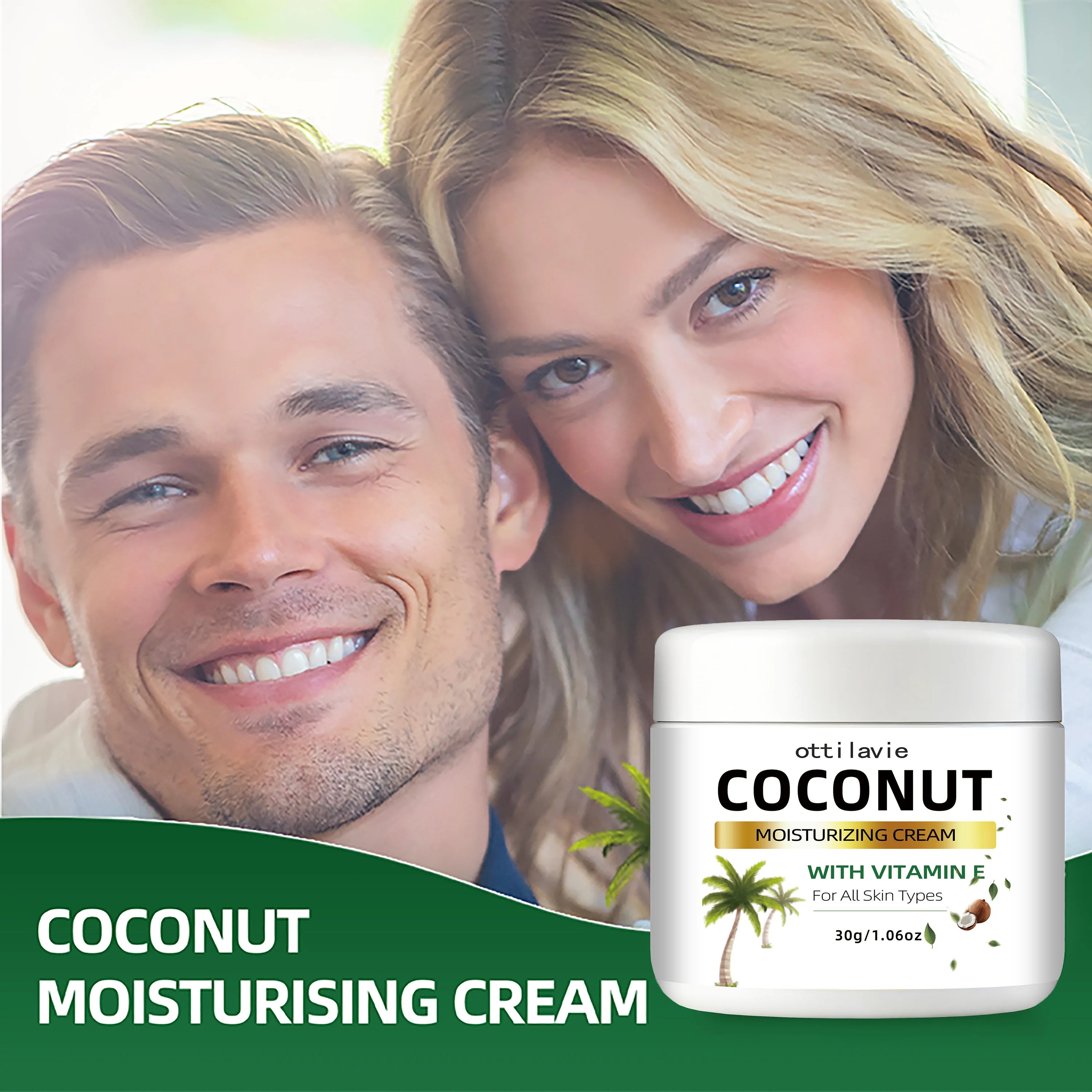 Ottilavie Coconut Cream – 24-Hr Moisture, Vitamin E & Collagen Face Moisturizer Cream Oasis Select