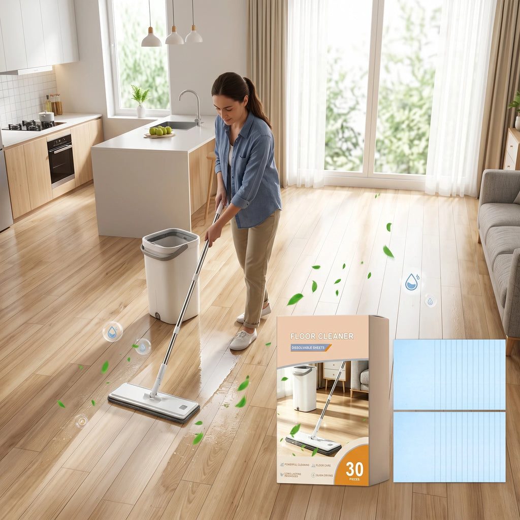 Floor Dissolvable Cleaning Sheets Deep Stain Removal Quick Dry Restore Gloss for Tile Hardwood Household Floor Cleaner Sheets Oasis Select