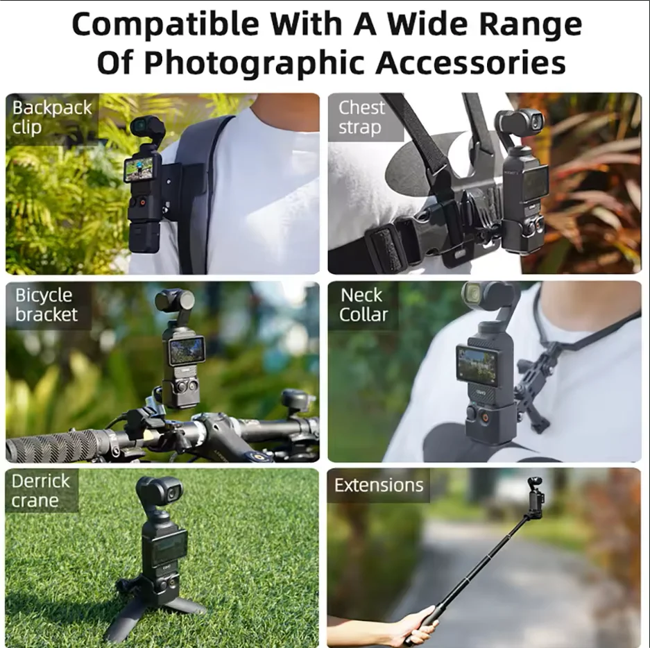 DJI Osmo Pocket 3/4 Head Strap, Chest Mount & Backpack Clip Kit