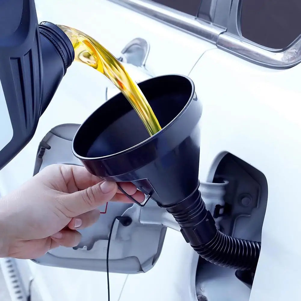 Fueling Funnel Set Plastic Oil Funnel With Nut Retractable Pipe For Car Motorcycle Home Kitchen Function Plastic Funnel Oasis Select