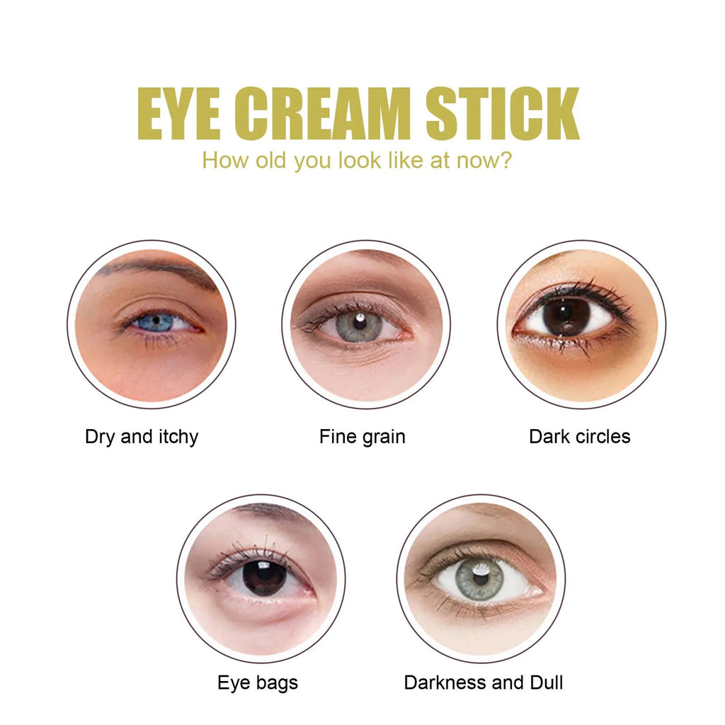 Snail Eye Cream Stick Anti-Puffiness Wrinkle Removal Fade Dark Circle Fine Lines Repair Moisturizing Firming Lightening Eye Care Oasis Select