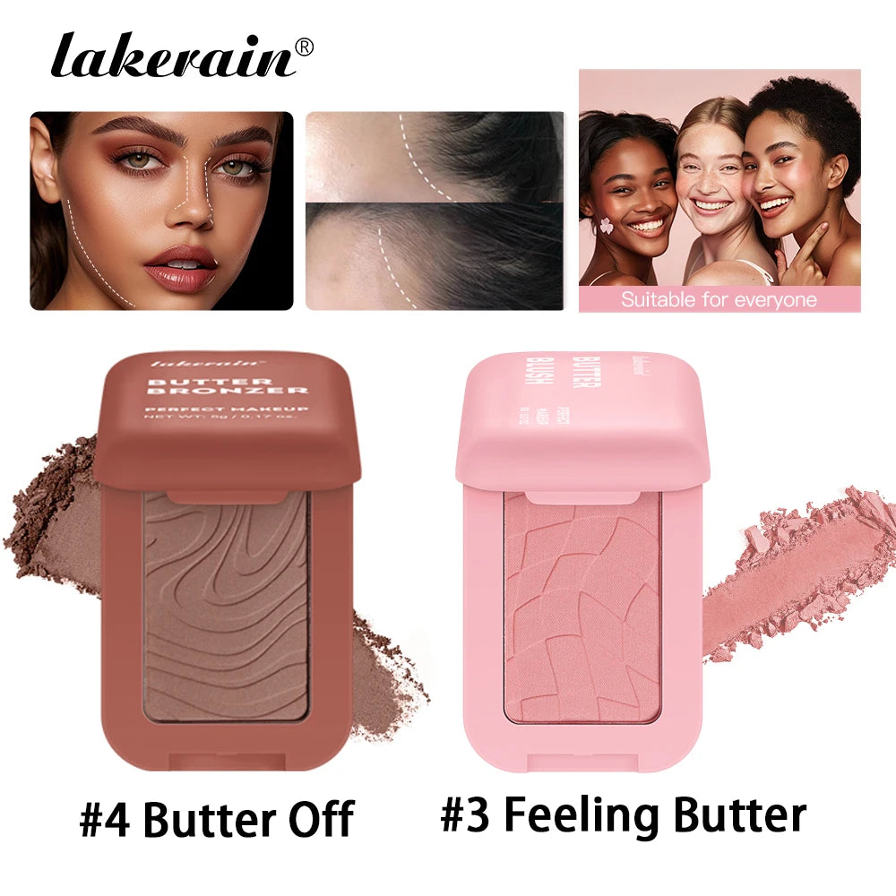 Single Color Butter Blush Matte Natural Cheek Tint Waterproof Face Contouring Cosmetics Blush Powder Face Soft Female Makeup Oasis Select
