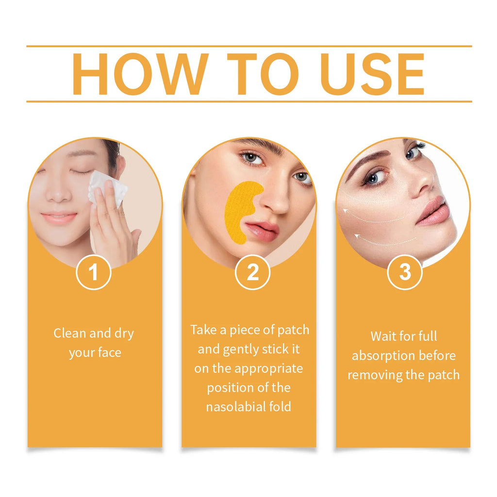 Nasolabial Folds Patch Contain Collagen Hyaluronic Acid Firming Skin Fade Fine Lines Deep Moisturizing Facial Mask Anti WrinkleA Oasis Select