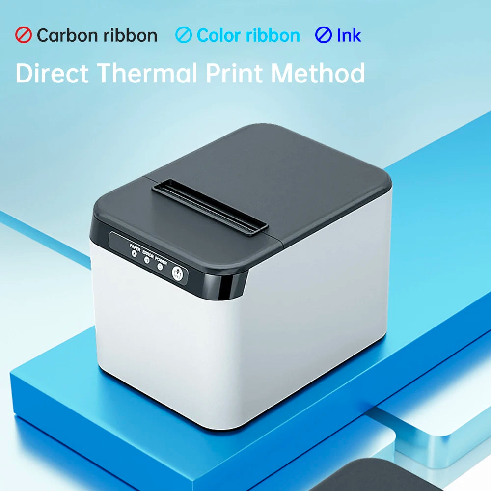 80mm Receipt Printer ESC/POS Thermal Printer Desktop Direct Print USB+LAN Connection High Efficiency with Auto Cutter LargePaper Oasis Select