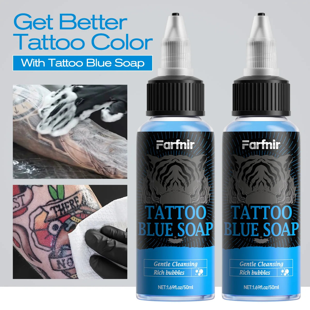 TATTOO BLUE SOAP: Gentle Foaming Formula Hydrates and Nourishes the Skin, Presents Vibrant Colors, and Gently Cares for Tattoos Oasis Select