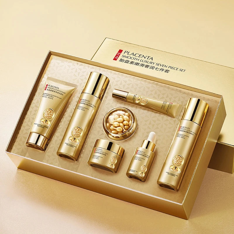 Placenta Essence 7-Piece Skincare Set – Hydrating & Nourishing Skincare Gift Set Oasis Select