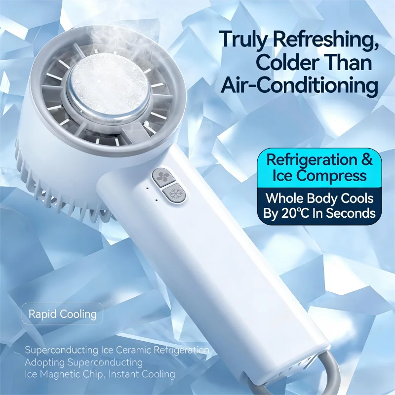 New Handheld Mini Fan Portable Semiconductor Ice Cooling Fan Mini Portable Handheld Cooling Fan For Home Office Travel Oasis Select