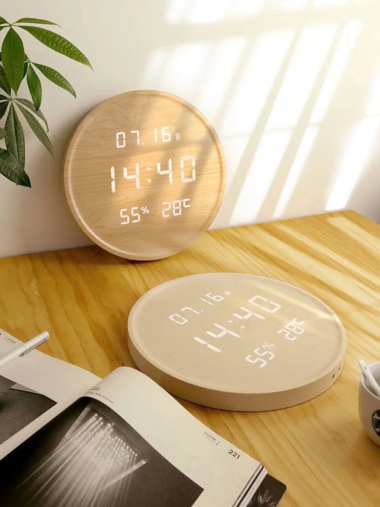 LED luminous electronic clocks living room home fashion creative Nordic light luxury simple wall clock Oasis Select