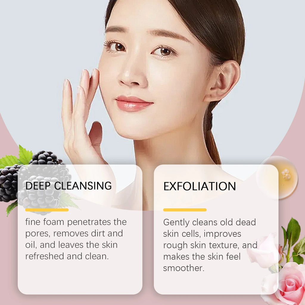Rice Water Cleansing Mousse Oil Control Deep Cleaning Pores Moisturizing Brightening Soothing Rejuvenation Foam Face Wash Care Oasis Select