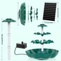 2025 New Three-Layer Solar Fountain, Transparent Color/Green Bird Bath Fountain Pump, Suitable for Garden, Courtyard, Pond and B Oasis Select Green Ordinary