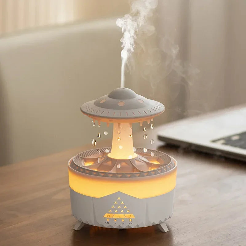 Simulation UFO Shaped Essential Oil Humidification Aroma Machine Colorful Night Light Silent Intelligent Aromatherapy Machine Oasis Select white