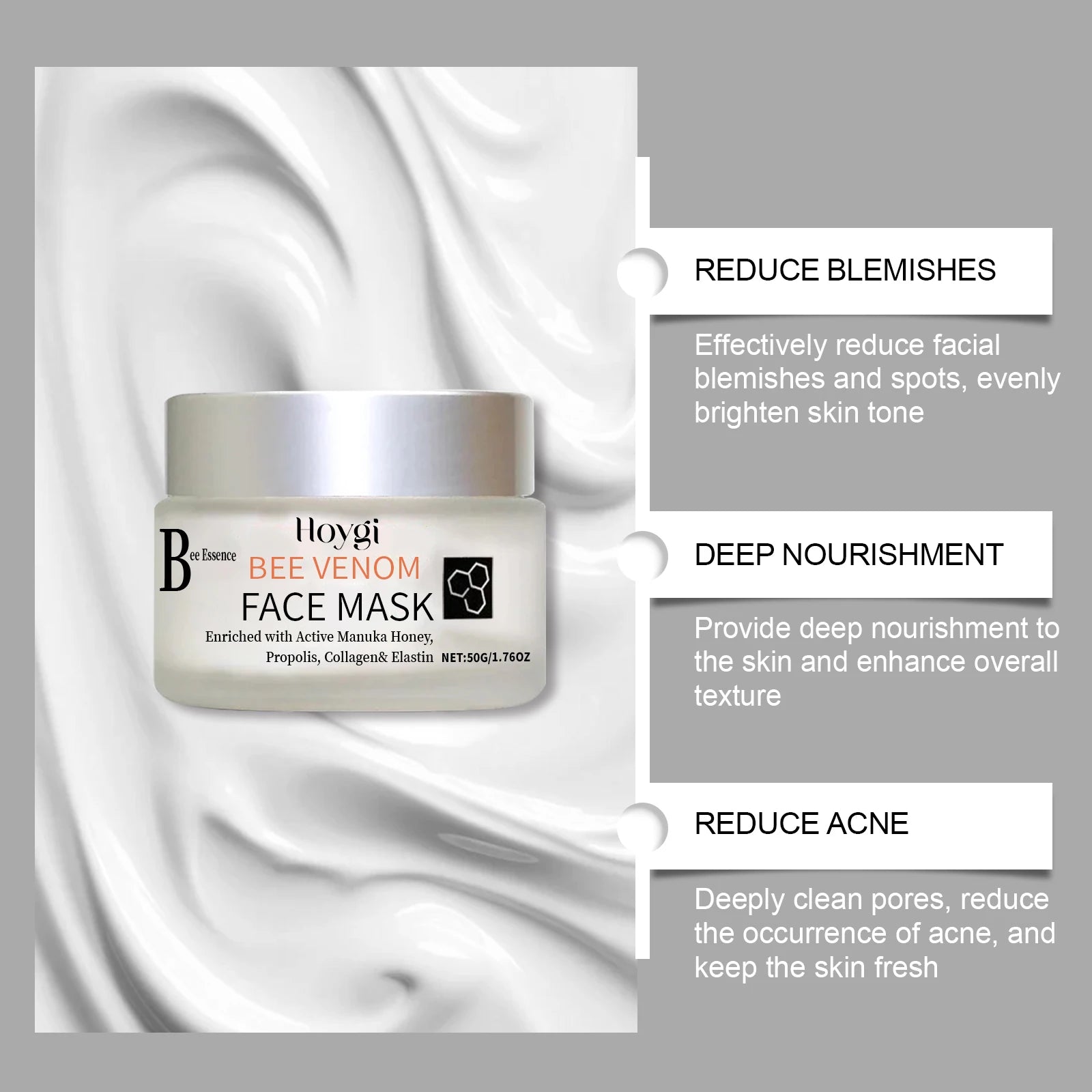 Propolis Facial Mask Moisturizing Brightening & Pore Purifying Soothing Bee Venom Firming Skin Facial Care Mask Nourishing Oasis Select