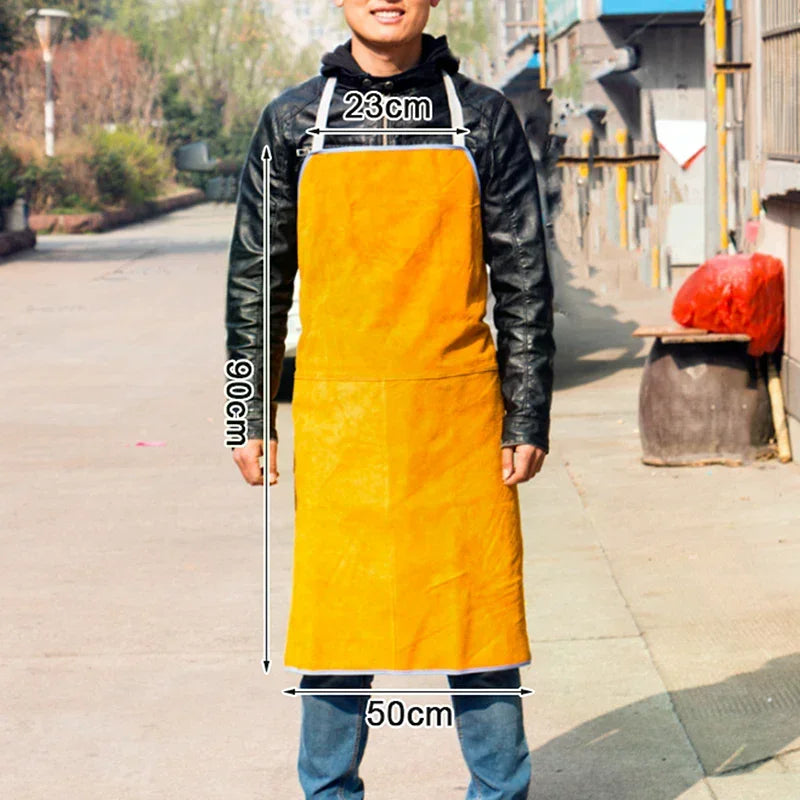 Washable Wear-resistant Heat Insulation Cowhide Leather Welding Apron Soldering Protective Clothing Blacksmith Oasis Select
