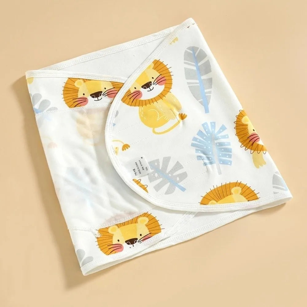 Comfortable Anti-startle Sleeping Bag Cotton Single Layer Swaddle Blanket Cartoon Newborn Wrap Oasis Select