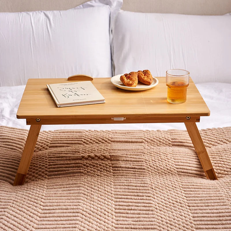 Installation-free folding bed upper table solid wood computer table bedroom home study table notebook bay window bed small table Oasis Select