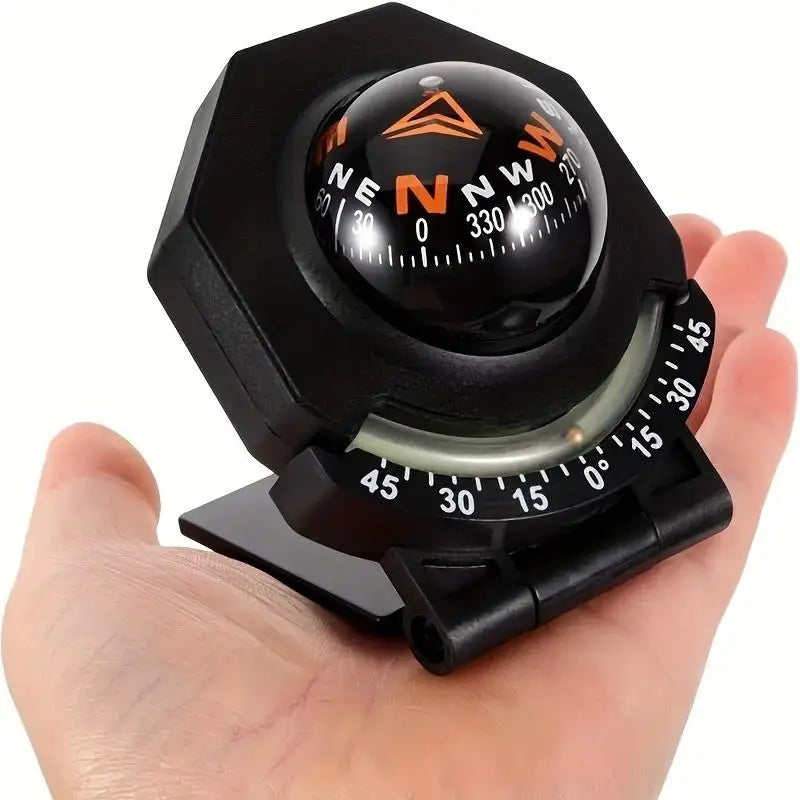 Car Dashboard Compass With Slope Meter 2-In-1 Foldable High Precision Navigation Car Mount Compass Ball Compass For Vehicle Boat Oasis Select
