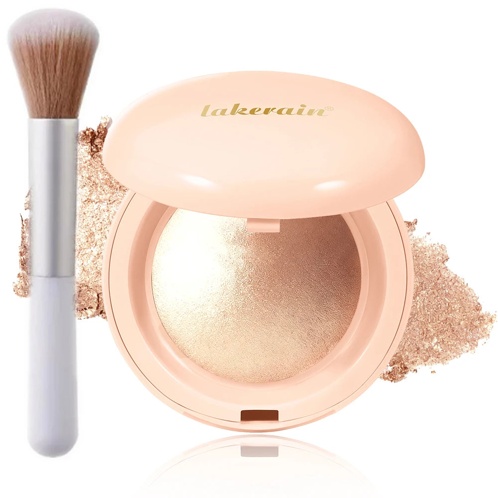 Baked Shimmer Highlighter Powder with Brush – 4 Shades Baked Highlighter Powder Oasis Select 4Golden