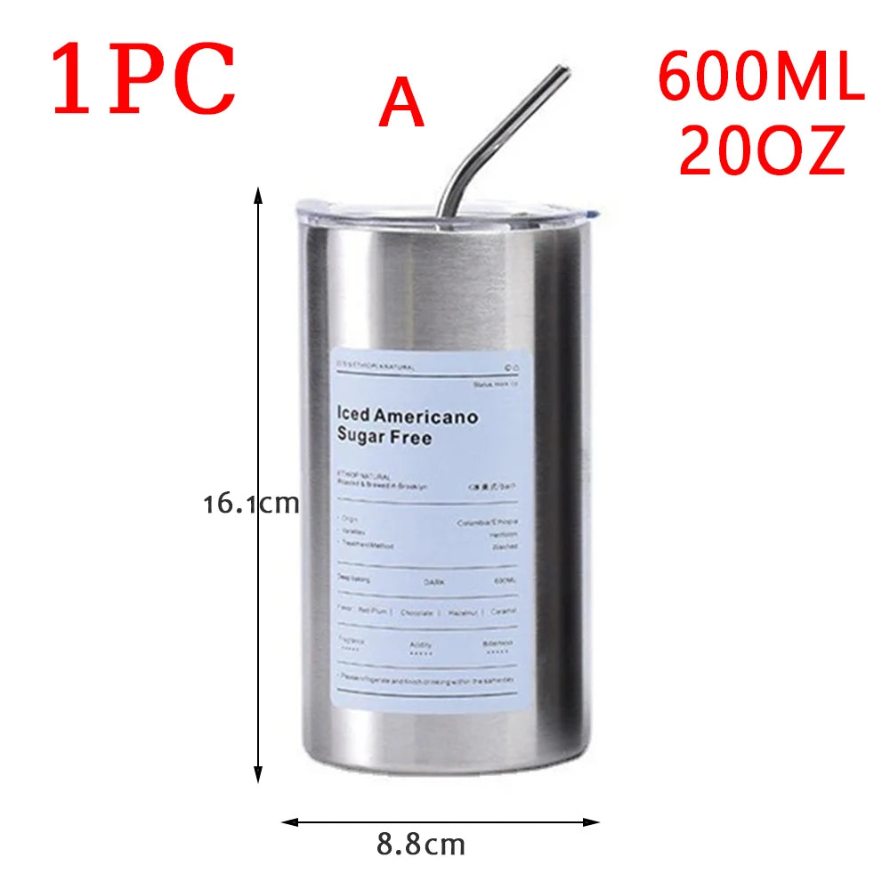 600ml Insulated Thermos Cup | 304 Stainless Steel Coffee Mug Insulated Thermos Bottle Oasis Select 1pc A 600ML
