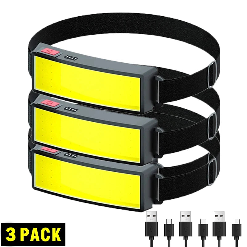 COB LED Rechargeable Headlamp 800 Lm – USB, IPX4, Camping