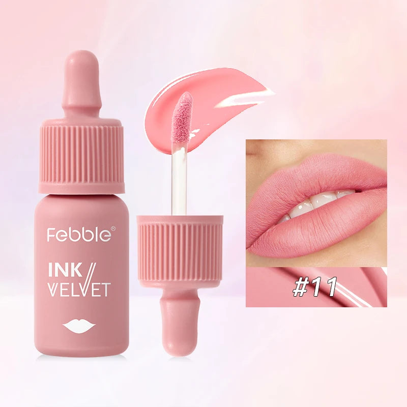Febble 6-Shade Matte Velvet Liquid Lipstick – Long-Lasting Nude
