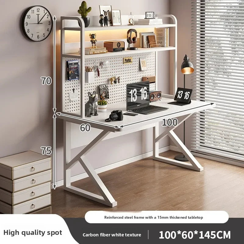 Multi-functional Computer desk Desktop with hole board Desk bookshelf Integrated table Bedroom Home office workbench Durable Oasis Select