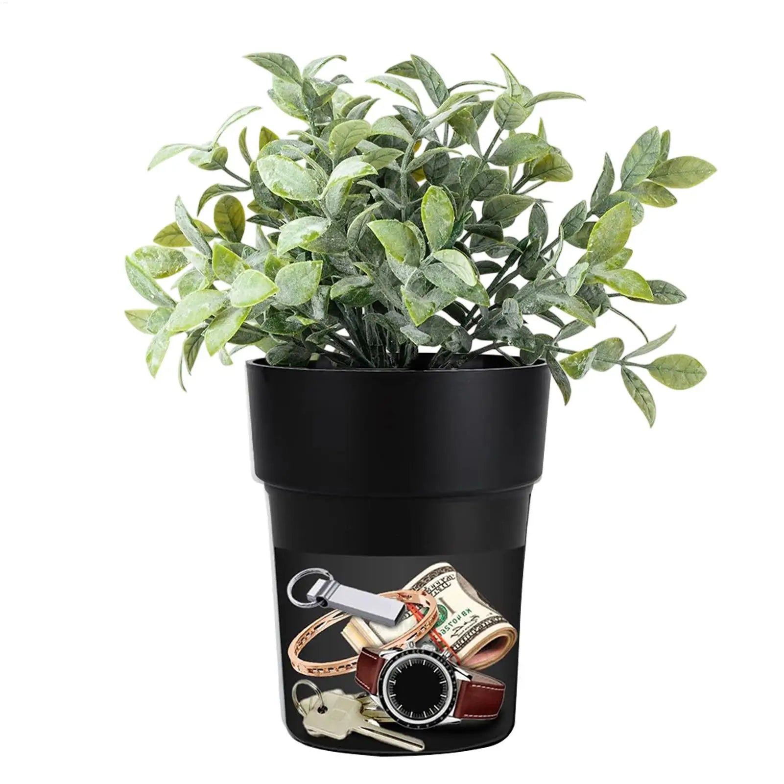 Small Safe Fake Flower Pot Containers Realistic Money Storage Safe Box for Valuables Money Keys Watches Garden Travel Dorm Yard Oasis Select