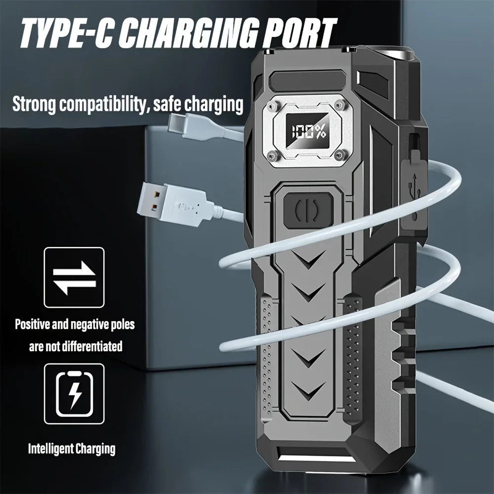 High Power 8*LEDs Multi-functional Flashlight with Magnet Auto Repair Lights USB Rechargeable Flashlights Emergency Torch Oasis Select