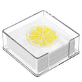 Square Acrylic Napkin Holder Clear 5.3 X 5.3 X 2.16 Inches Tabletop Freestanding Tissue Dispenser Standing Napkin Dispenser Oasis Select Red
