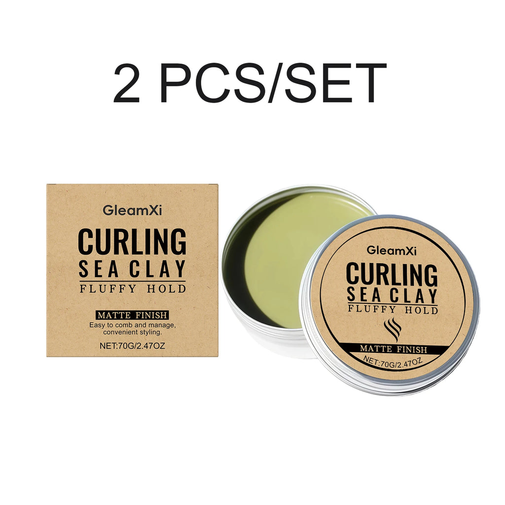 Hair Styling Clay Matte Curling Clay Strong Hold Matte Finish Fluffy Hold Non Greasy Curly Hair Natural Look Easy Wash 70g Oasis Select 2 PCS