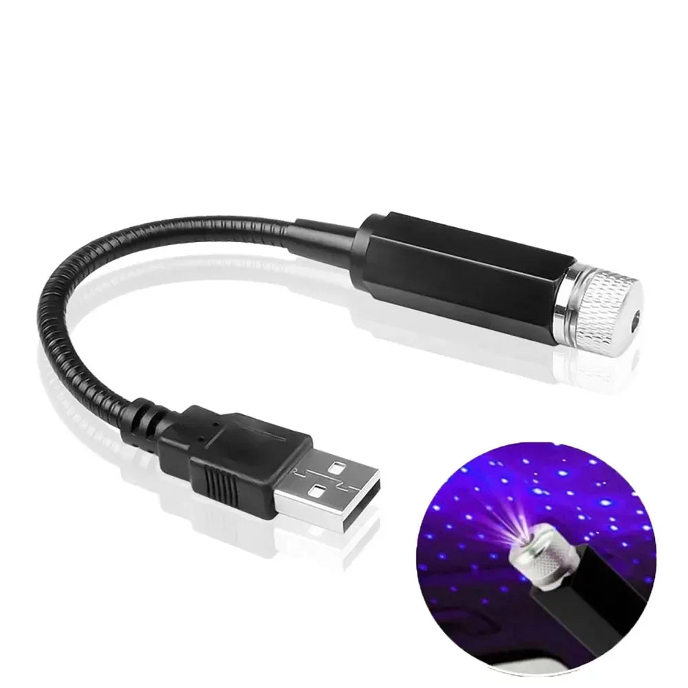 USB LED Galaxy Star Projector Night Light – Car & Room Decor Star Projector Lamp Oasis Select Blue