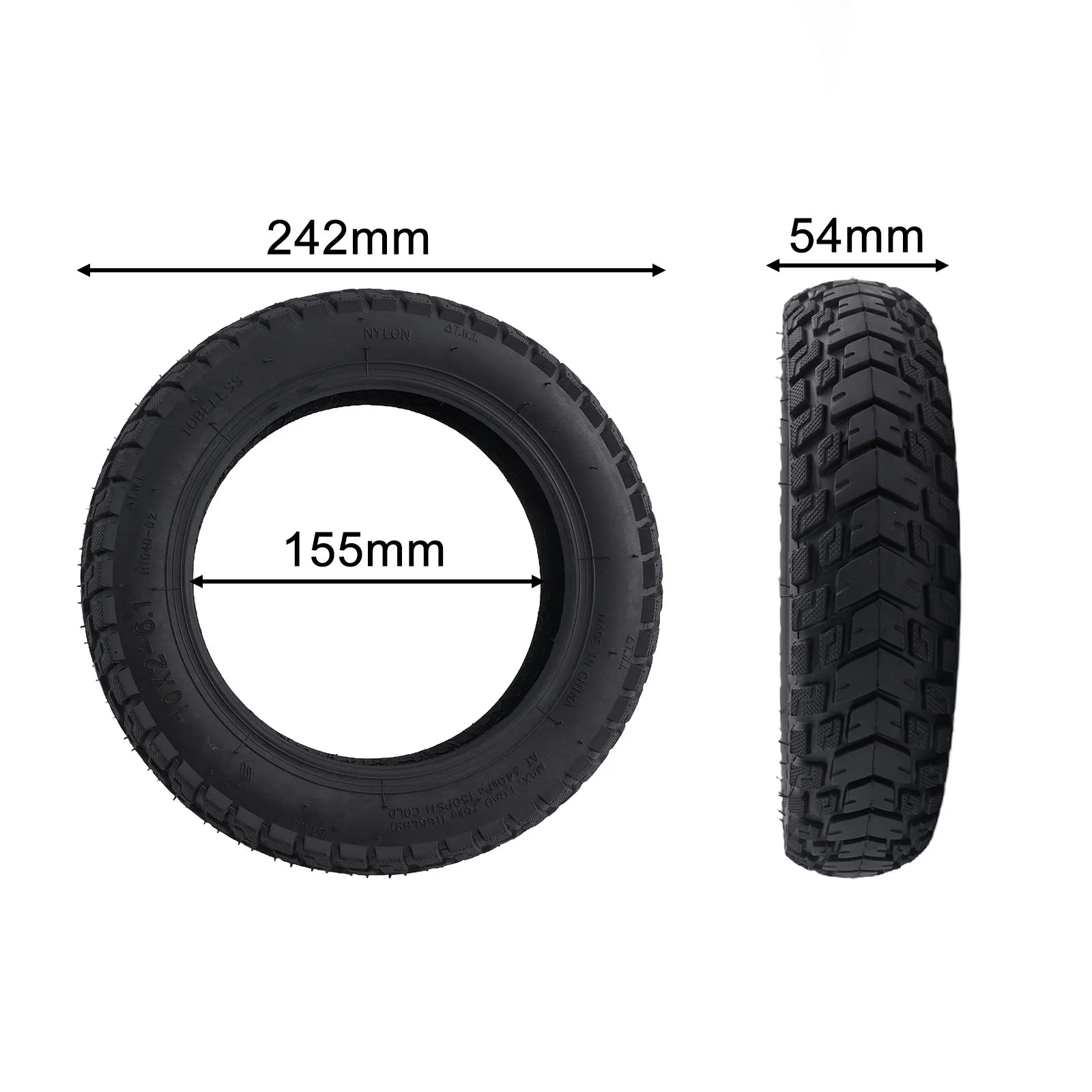 1pc Tubeless Tyre 10 Inch 10x2-6.1 Tubeless Tyre Off-Roads Tire For Xiaomi Electric Scooter Rubber Electric Scooter Accessories Oasis Select