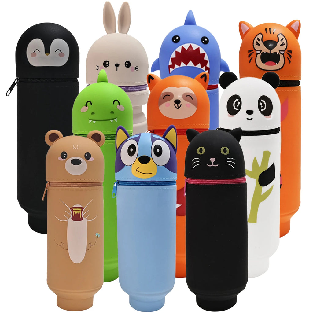 Animal standing pencil case, pen holder suitable for students, school, office, back-to-school gifts Oasis Select