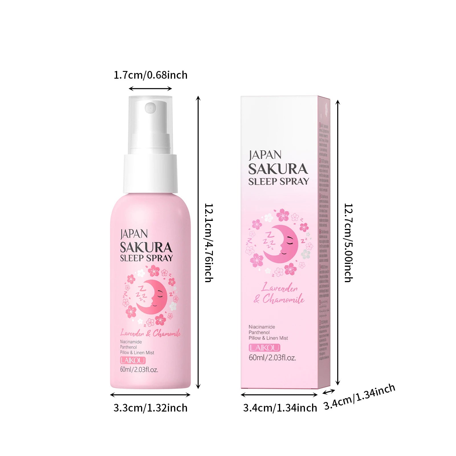 Cherry Blossom Pillow Spray 60ml Travel Size Calming Relaxing Sleep Mist Aromatherapy for Bedroom Helps Promote Relaxation Oasis Select