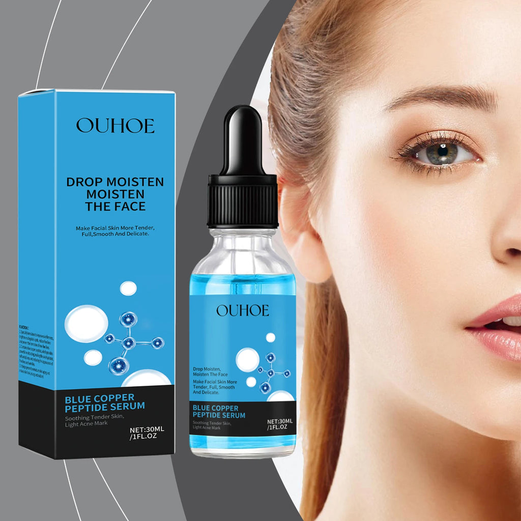 Copper Peptide Serum Shrink Pores Reduce Wrinkles Anti Aging Brightening Tightening Fine Lines Removal Repairing Facial Essence Oasis Select