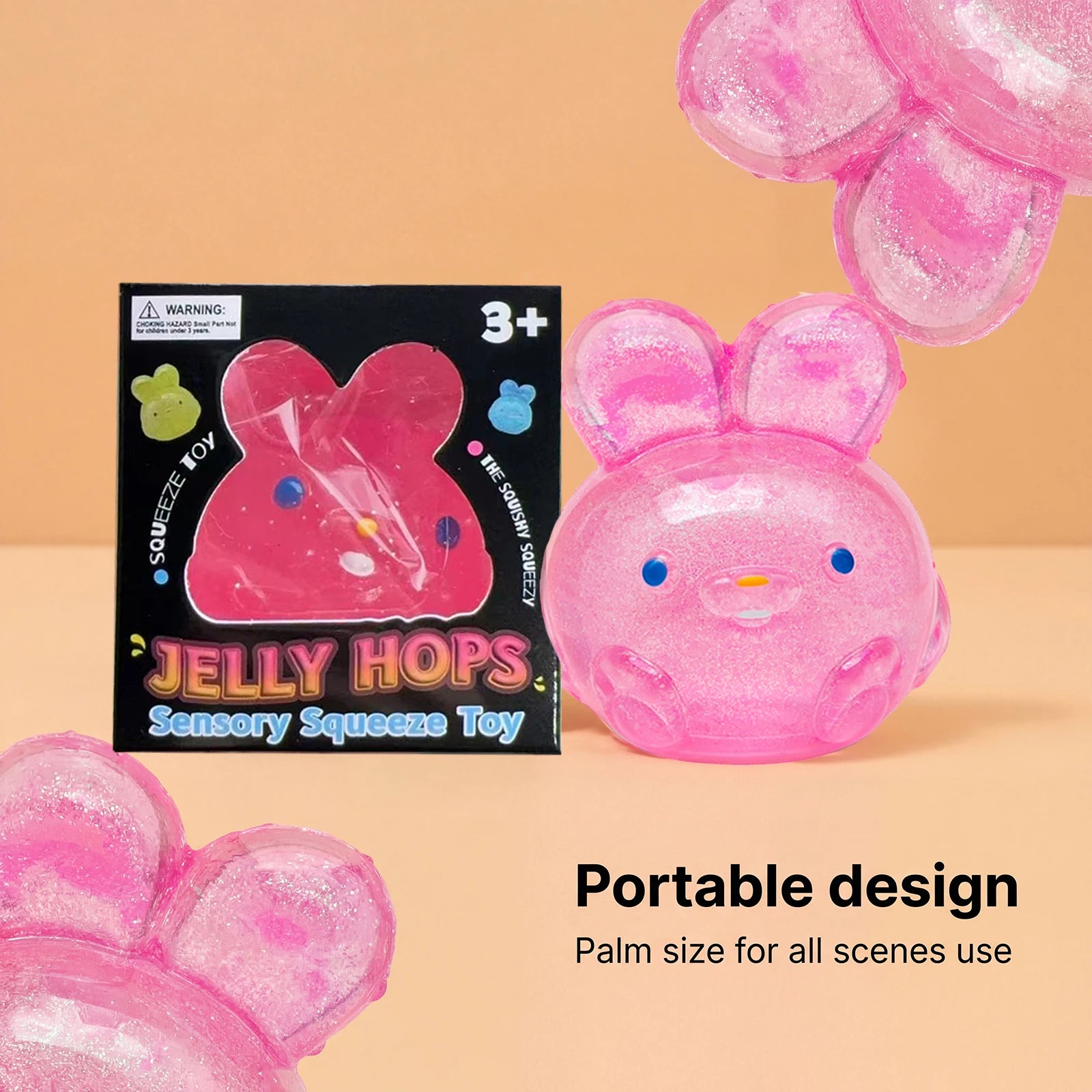 Jelly Rabbit Hops Sensory Squeeze Toy Stress-Relief Slow Rebound Soft Pinch Desktop Decoration Party Birthday Gifts Oasis Select