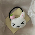 Strawberry Plush Bunny Hair Scrunchie | Elastic Ponytail Tie Hair Scrunchie Oasis Select A1