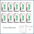 9V Lithium ion Rechargeable Battery 21800mWh High Capacity Long-Lasting for Guitar Microphone Smoke Detector Pedal with Cable Oasis Select 10 pcs 9v Battery 9v