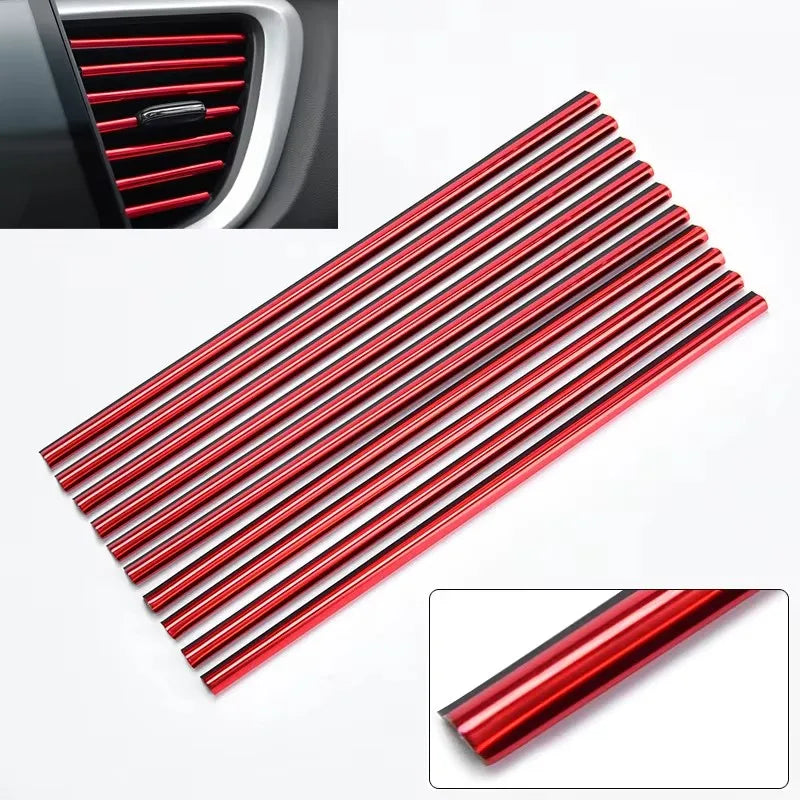 10/20pcs Car Air Conditioner Outlet Decorative U Shape Moulding Trim Decor Strips Car Styling Car Door Edge Corner Protector Oasis Select 10pcs Red
