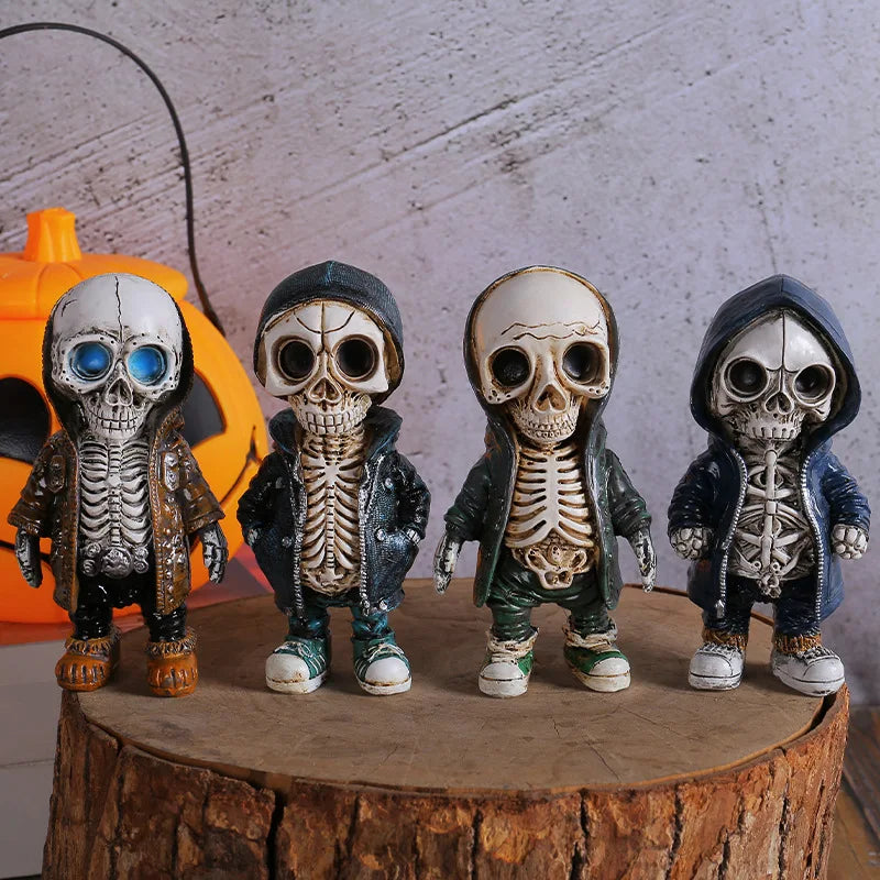 Halloween Skeleton Doll Resin Ornament Alien Hoodie Ghost Festival Party Desktop Courtyard Decorationv Oasis Select