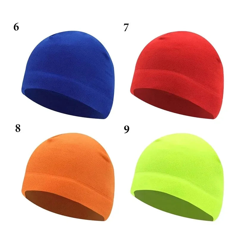 Men Polar Fleece Caps Winter Warm Outdoor Sports Skiing Cycling Cap Hat Windproof Soft Beanie Cap Women Ski Bike Hat Caps Oasis Select 06-07-08-09