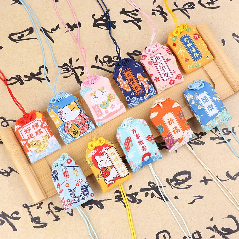 Classic Japanese Prayer Imperial Amulet Omamori Fortune Success WorkGod Of Wealth Small Blessing Bag Kid Gift Pendant Oasis Select