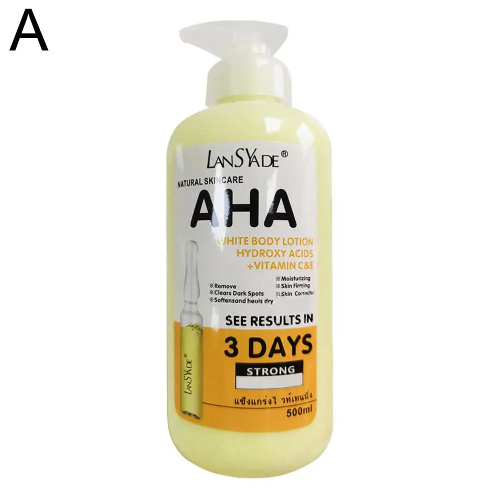 500ml Vitamin C Body Cream Whitening Hydroxy Acids VE Remove Acne Marks Deep Moisturizing Lightening Body Lotion Skin Care Oasis Select AHA