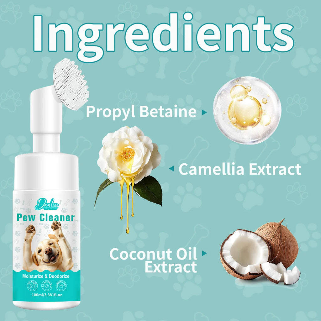Pet Paw Cleaning Foam 100ml – Moisturizing Claw Care Cats & Dogs