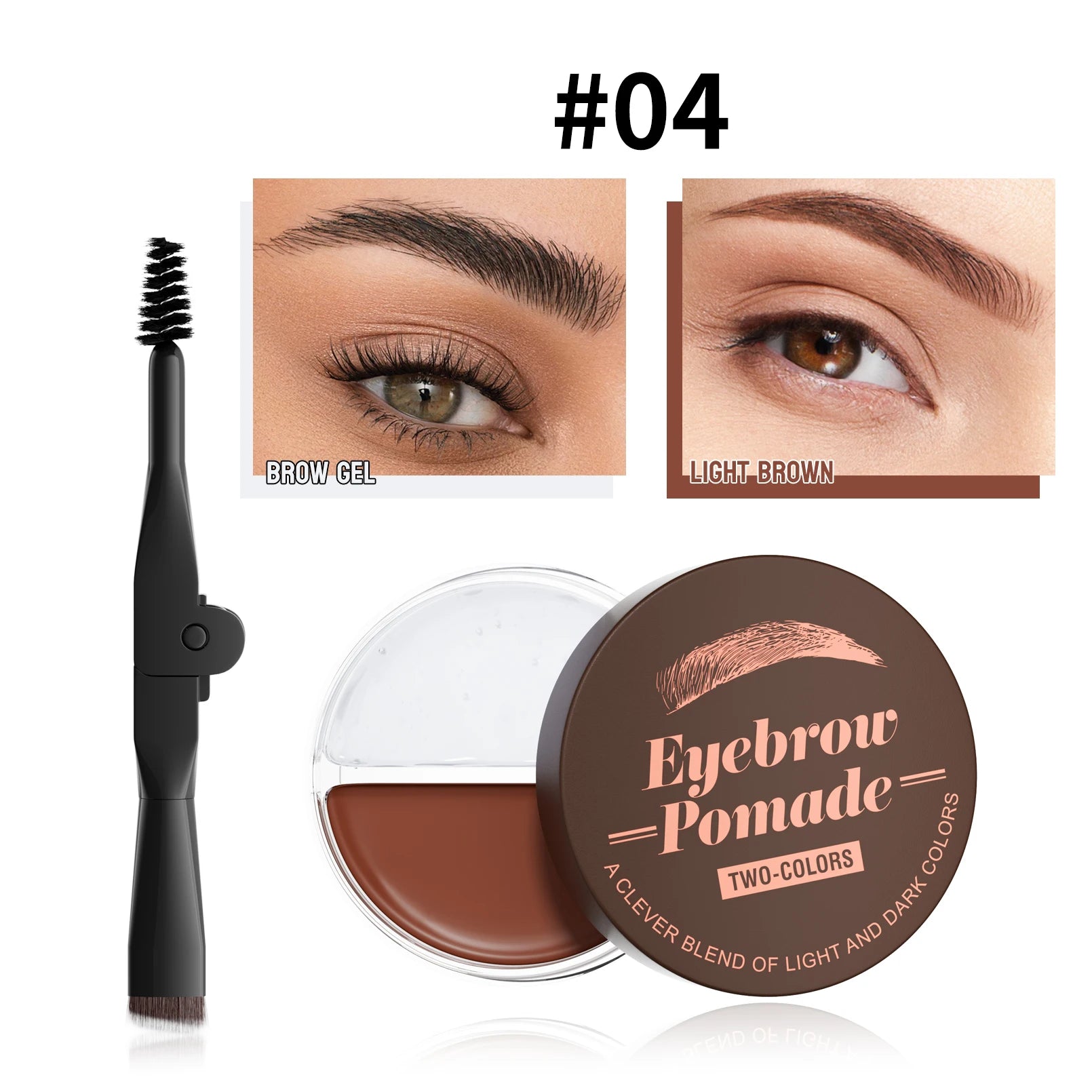 Hello Kiss 2-in-1 Dual Color Waterproof Eyebrow Cream & Wax