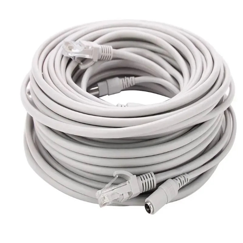 30m 20m 15m 10m 5m RJ45 + DC Power CCTV Network Lan Cable Ethernet Cable Network Cable Power Supply Two In One For IP Camera Oasis Select