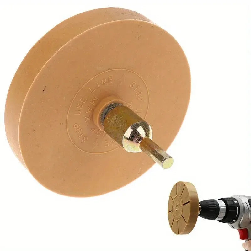 Rotary Rubber Eraser Wheel With Shaft Rod Paint Decal Remover Disc For Car Surface Sticker Glue Cleaning Drill Matching Tool Oasis Select