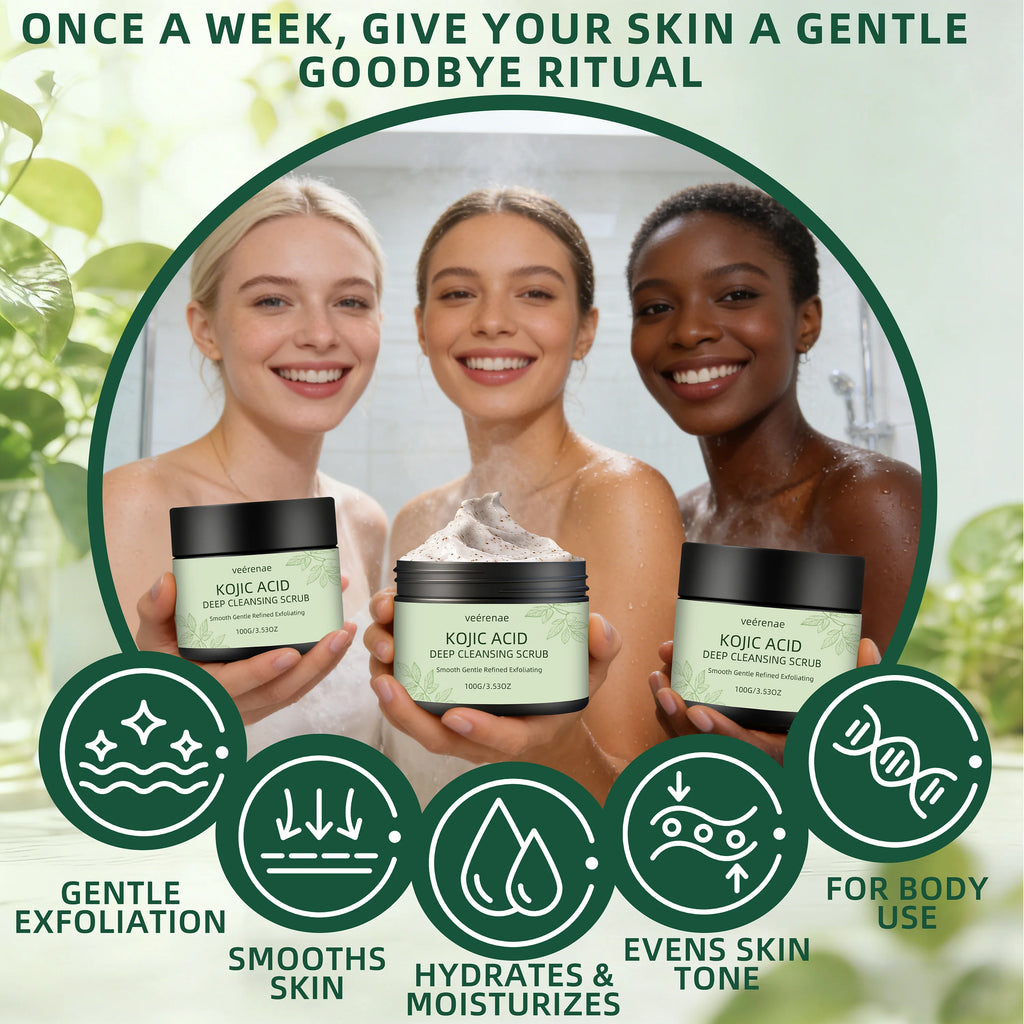 Veerenae Kojic Acid Cleansing Scrub – Face & Body Exfoliator
