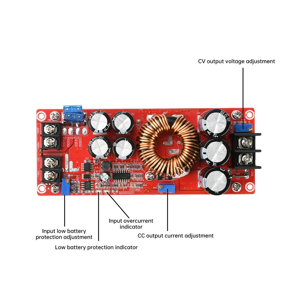 1200W 20A DC-DC Boost Converter Step Up Power Supply Module 8-60V To 12-80V Adjustable Voltage Charger Oasis Select
