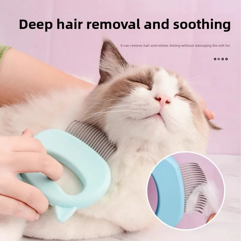 PetCat Comb Grooming Massage Brush Shell Shaped Handle Dog Grooming Massage Tool To Remove Hairs For Cat Cleaning Supplies Oasis Select