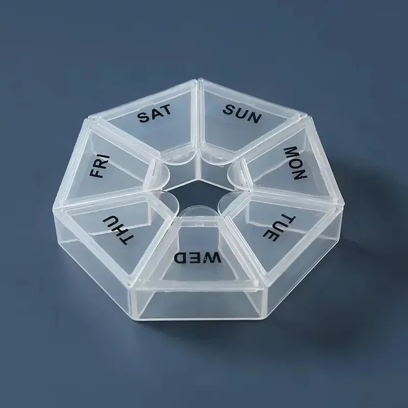 1/2/3pcs Portable Mini Seven Days Small Pill Box One Week Seven Days A Week Pill Organizers Multifunctional Medicine Case Oasis Select 1pcs-White